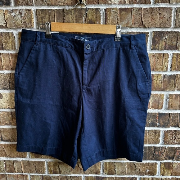American Living Blue Flat Front Shorts - Picture 1 of 5